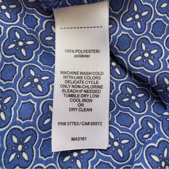 4/25$ LAUNDRY By Shelli Segal Blouse Patterned Workwear Size Large - Picture 4 of 7